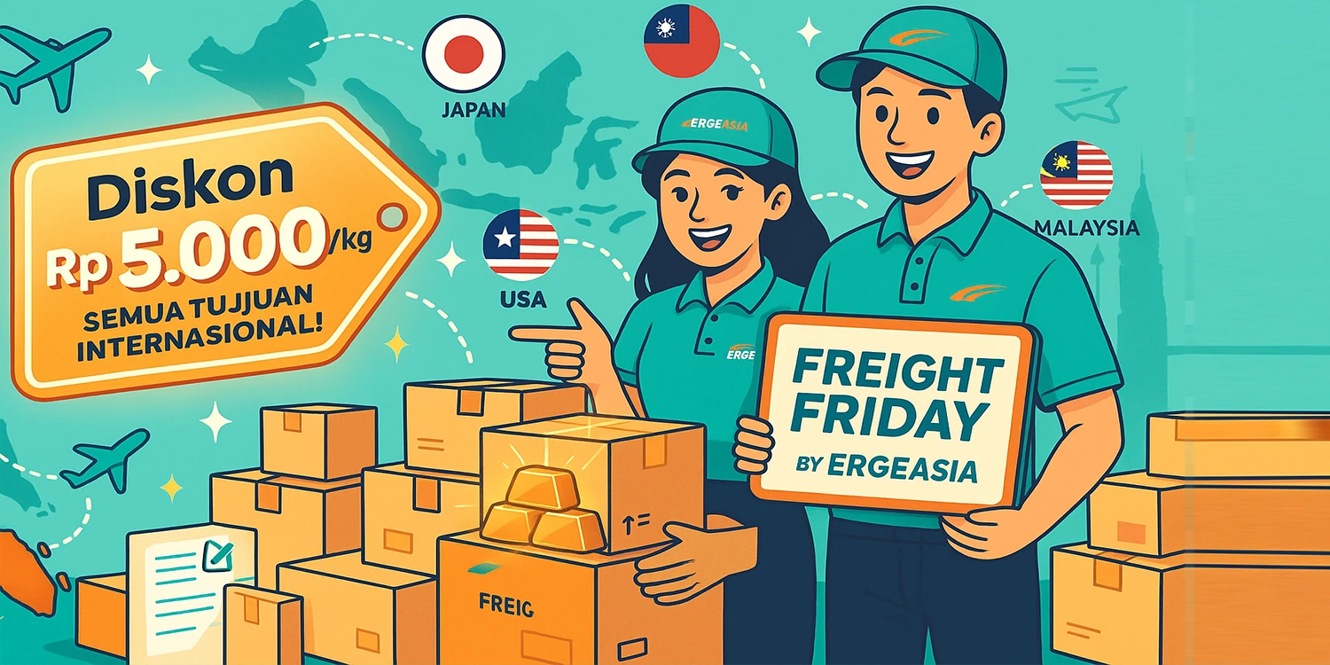 Kirim Setiap Jum'at: Diskon Ongkir Rp 5.000/kg pengiriman ke seluruh negara